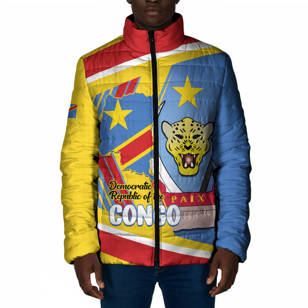 DR Congo Independence Day Personalized Padded Jacket Congo-Kinshasa Coat Of Arms Style