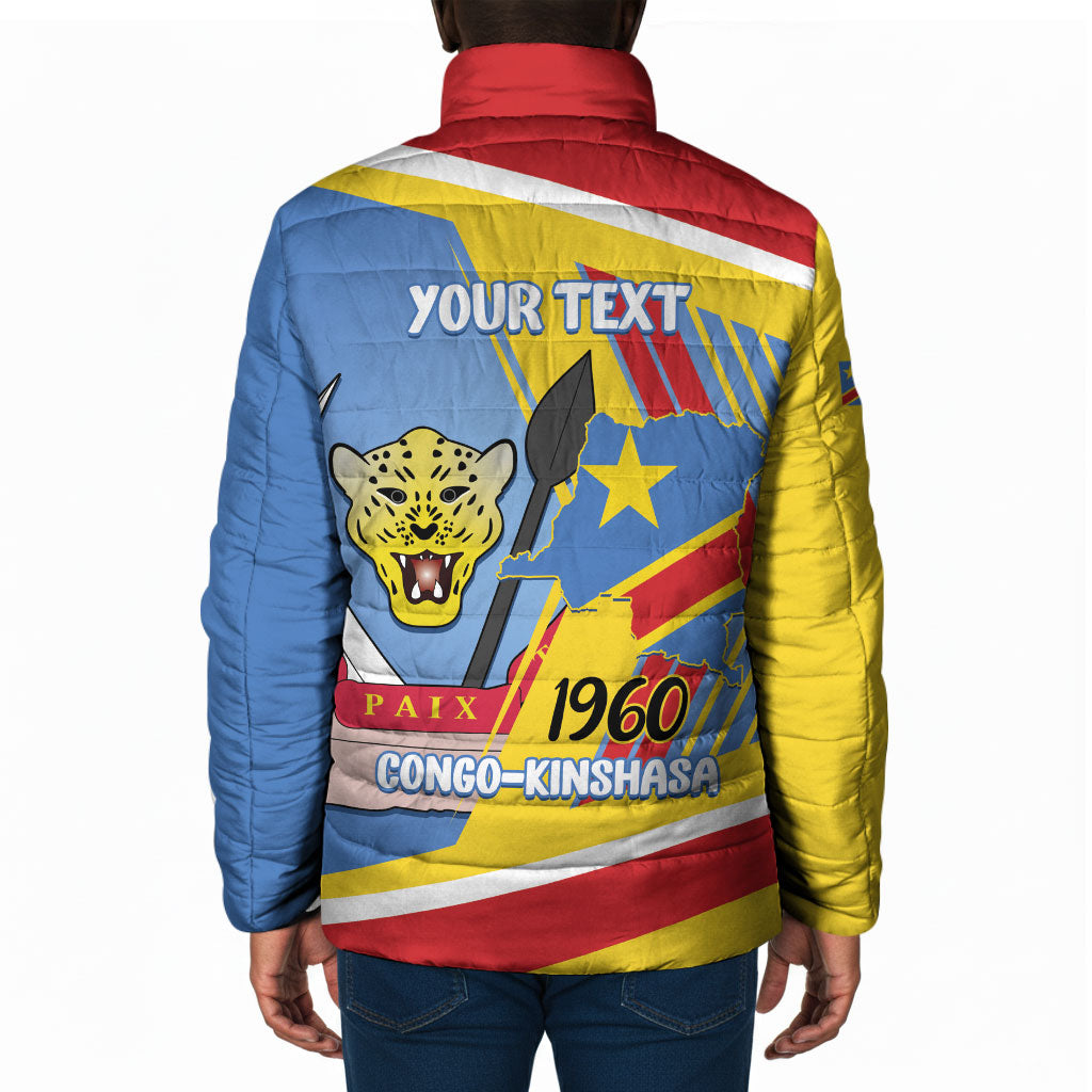 DR Congo Independence Day Personalized Padded Jacket Congo-Kinshasa Coat Of Arms Style