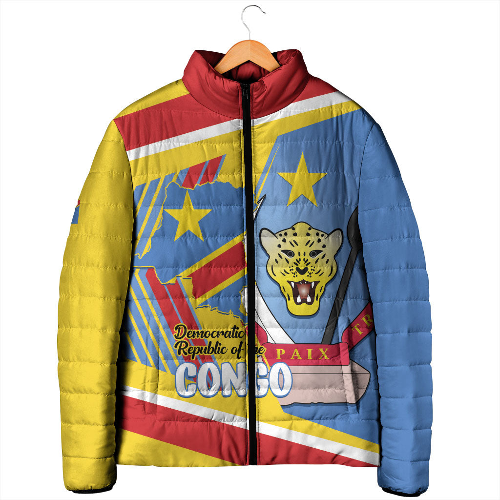 DR Congo Independence Day Personalized Padded Jacket Congo-Kinshasa Coat Of Arms Style
