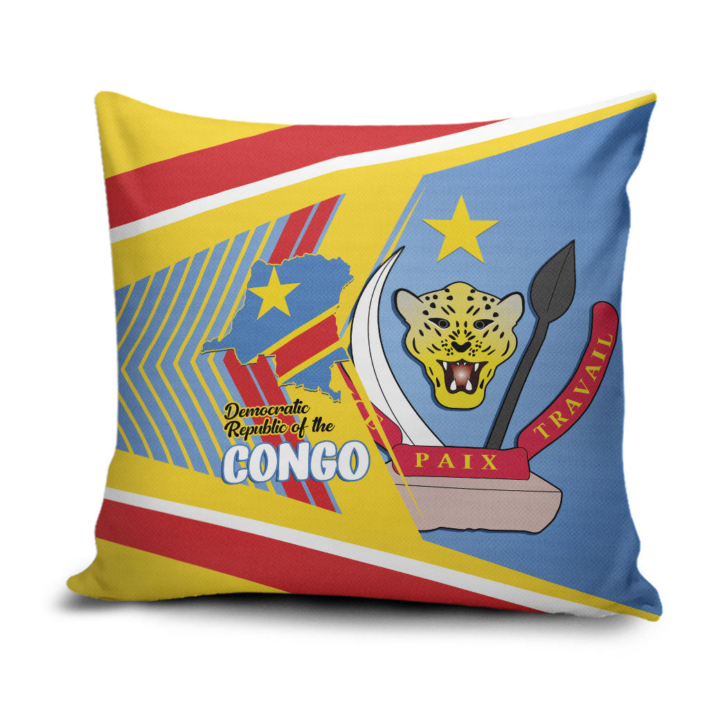 DR Congo Independence Day Pillow Cover Congo-Kinshasa Coat Of Arms Style