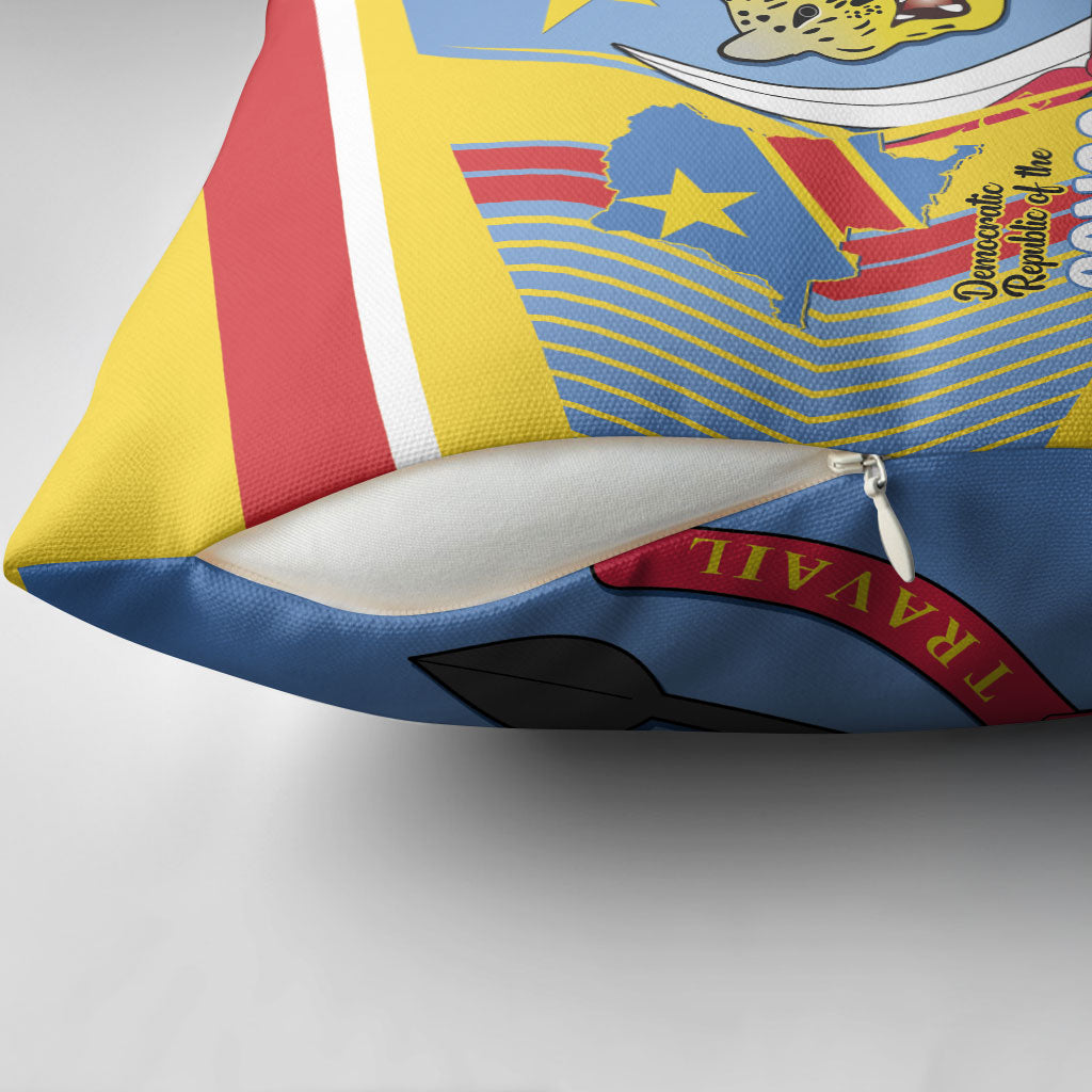 DR Congo Independence Day Pillow Cover Congo-Kinshasa Coat Of Arms Style