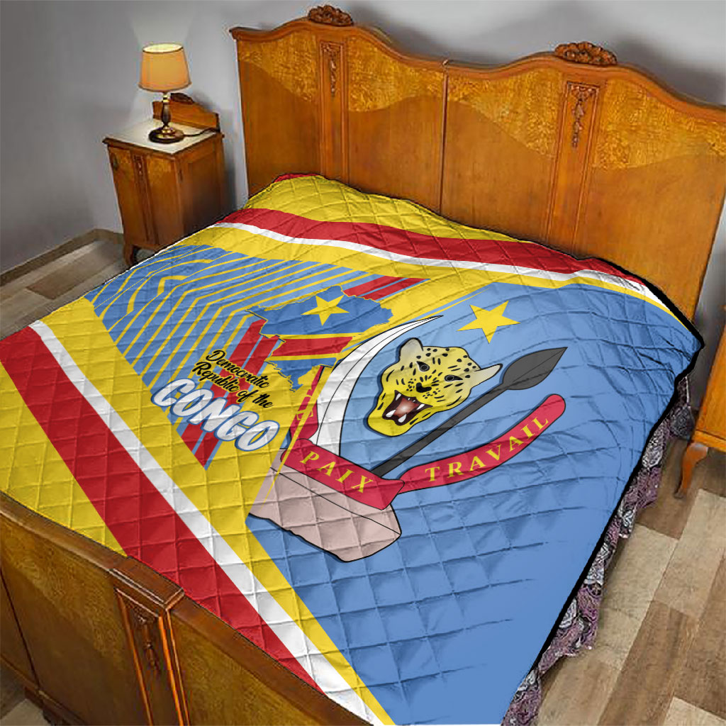 DR Congo Independence Day Quilt Congo-Kinshasa Coat Of Arms Style