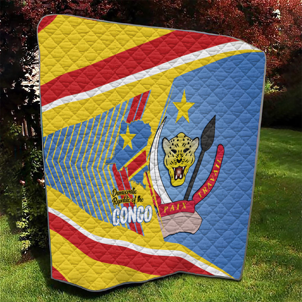 DR Congo Independence Day Quilt Congo-Kinshasa Coat Of Arms Style