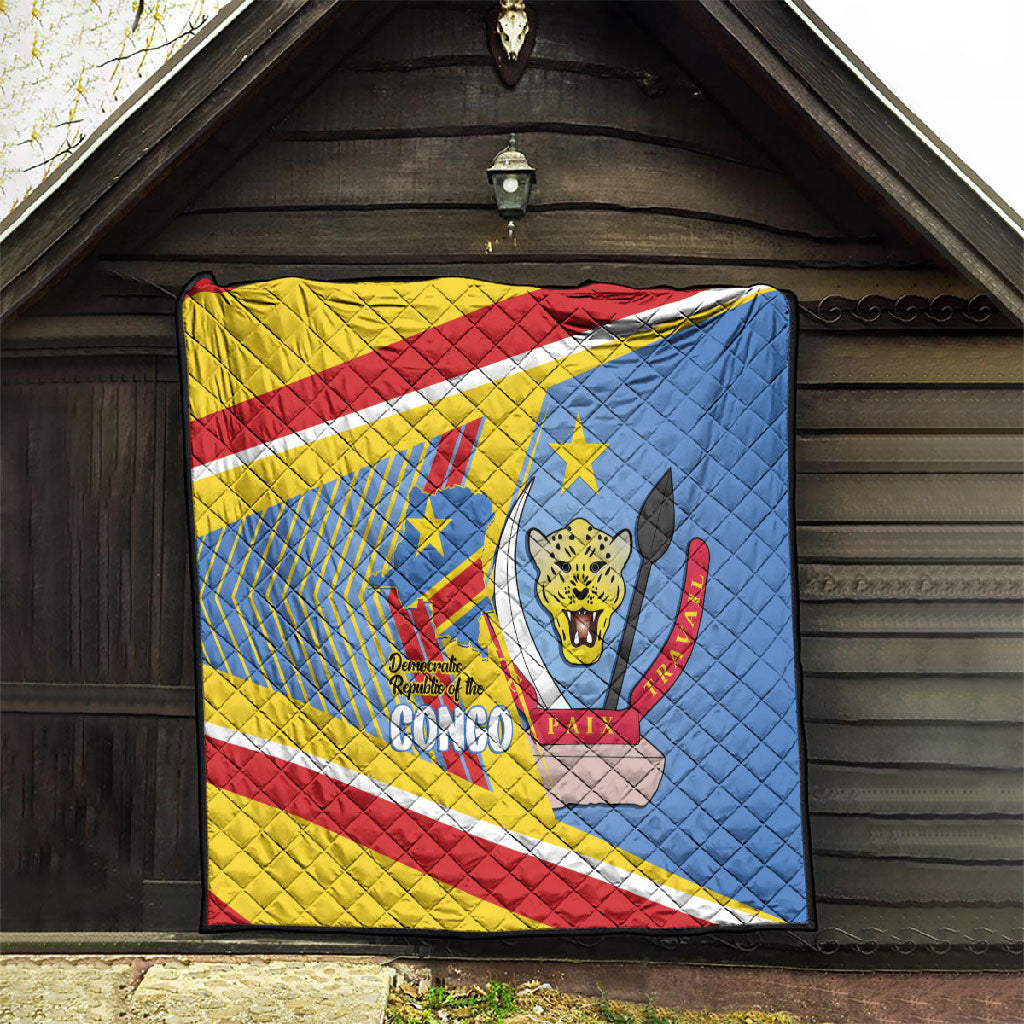 DR Congo Independence Day Quilt Congo-Kinshasa Coat Of Arms Style