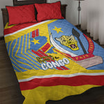 DR Congo Independence Day Quilt Bed Set Congo-Kinshasa Coat Of Arms Style