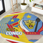 DR Congo Independence Day Round Carpet Congo-Kinshasa Coat Of Arms Style