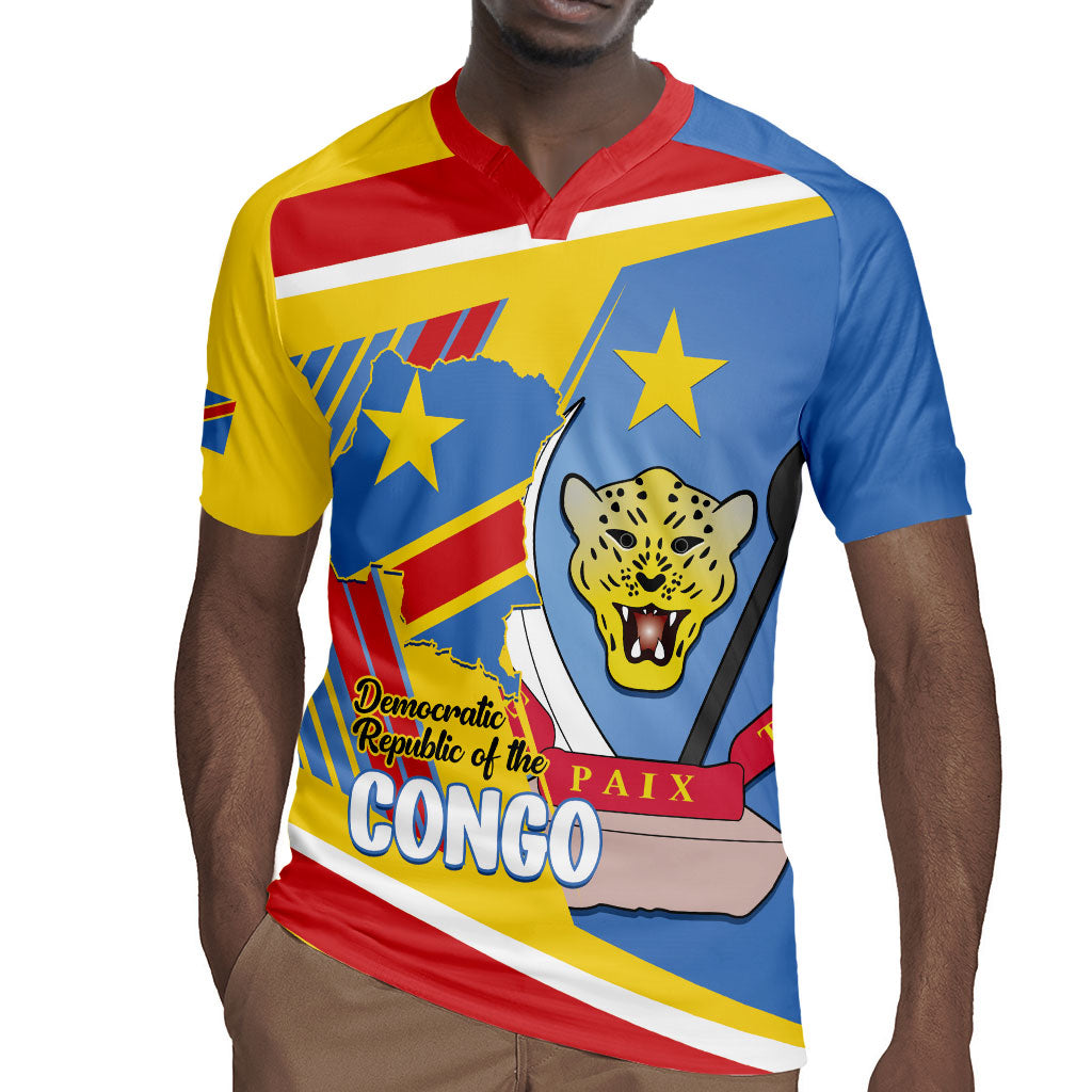 DR Congo Independence Day Personalized Rugby Jersey Congo-Kinshasa Coat Of Arms Style