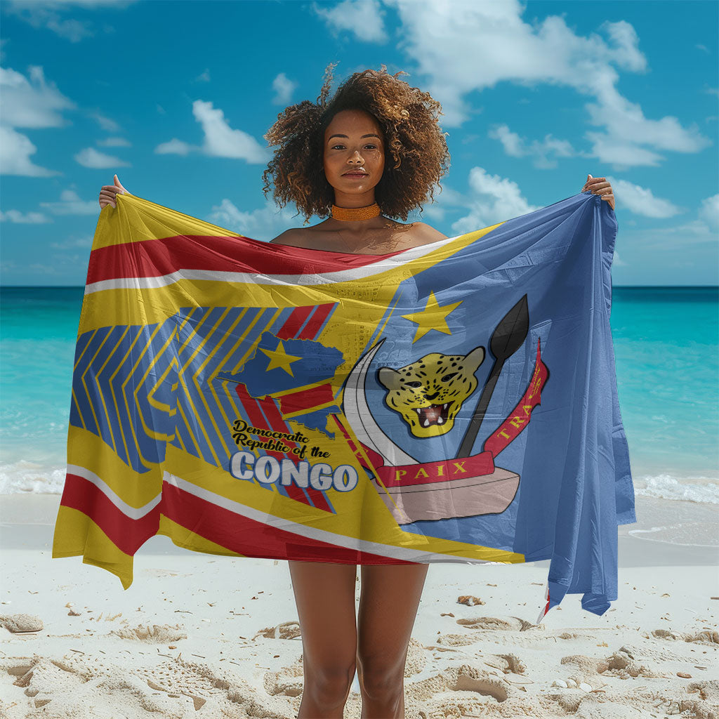 DR Congo Independence Day Sarong Congo-Kinshasa Coat Of Arms Style