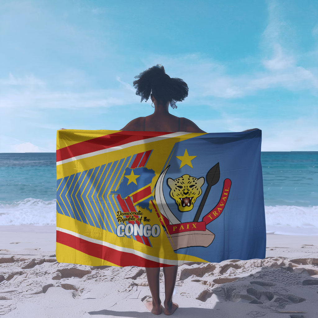 DR Congo Independence Day Sarong Congo-Kinshasa Coat Of Arms Style