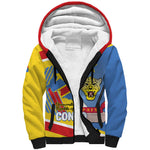 DR Congo Independence Day Personalized Sherpa Hoodie Congo-Kinshasa Coat Of Arms Style