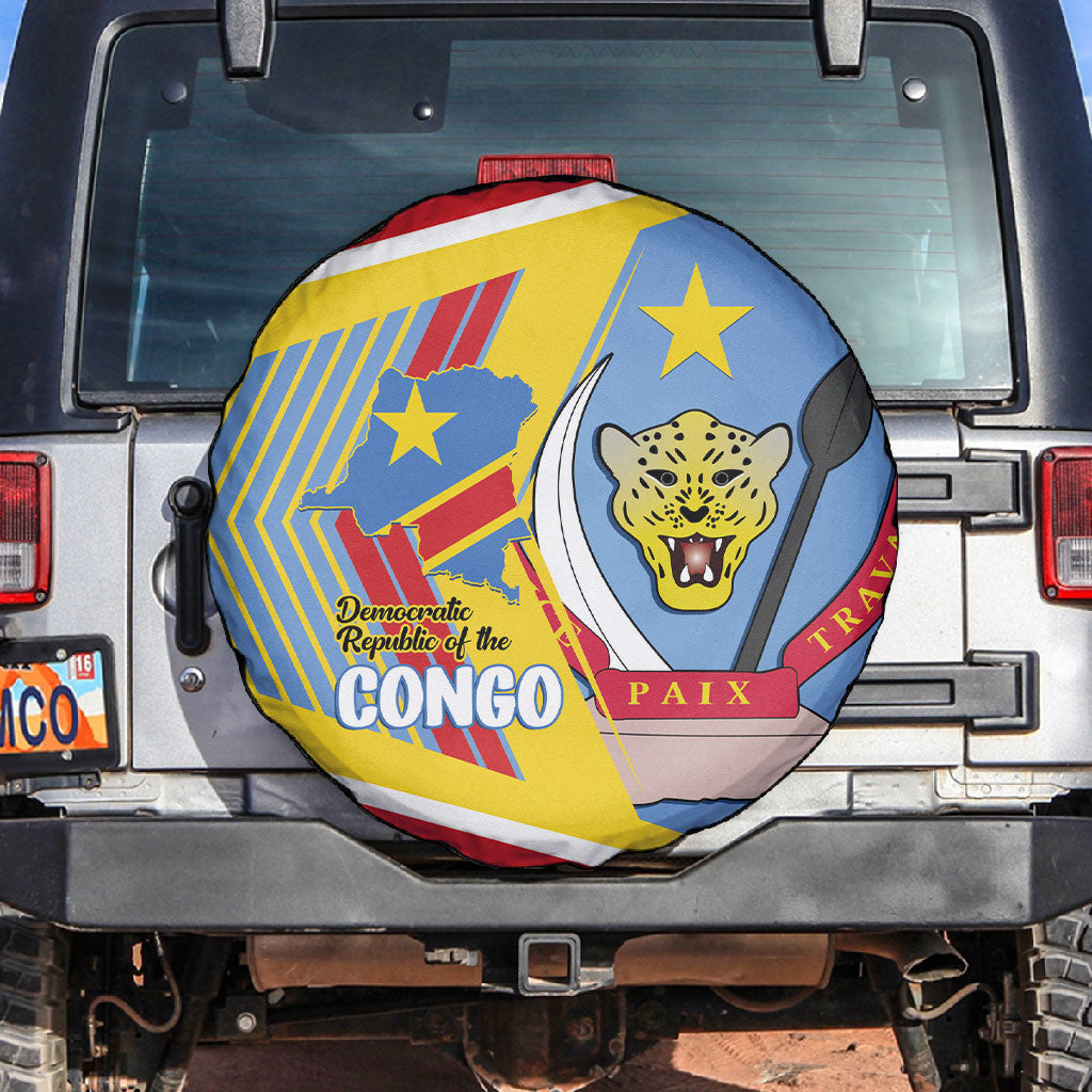 DR Congo Independence Day Spare Tire Cover Congo-Kinshasa Coat Of Arms Style