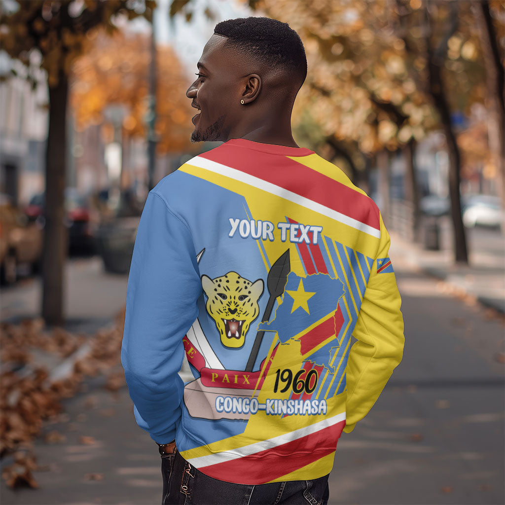 DR Congo Independence Day Personalized Sweatshirt Congo-Kinshasa Coat Of Arms Style