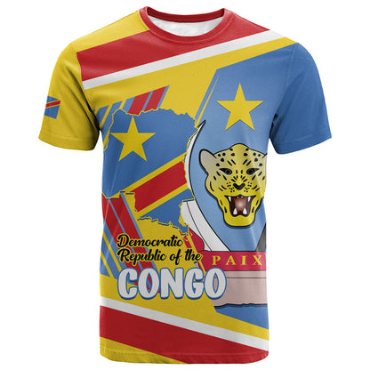 DR Congo Independence Day Personalized T shirt Congo-Kinshasa Coat Of Arms Style