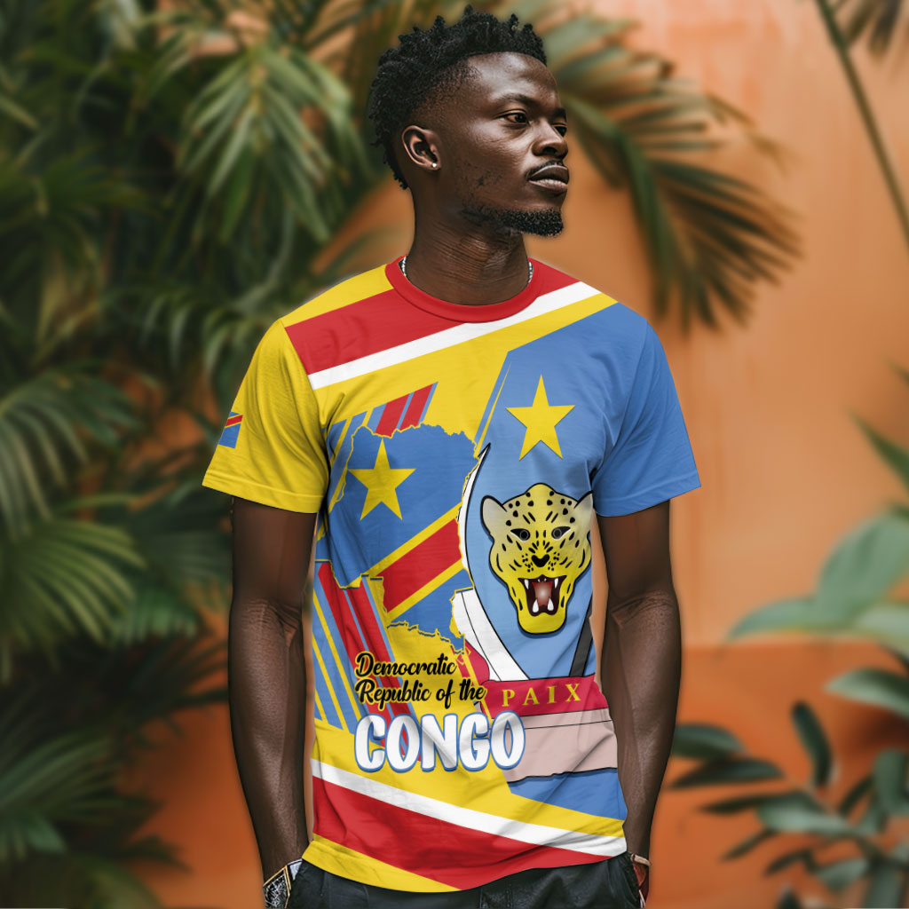 DR Congo Independence Day Personalized T shirt Congo-Kinshasa Coat Of Arms Style