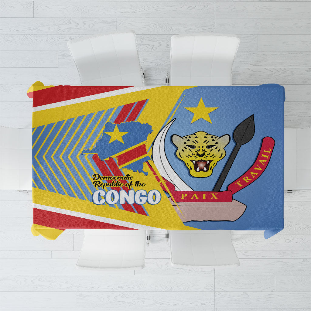DR Congo Independence Day Tablecloth Congo-Kinshasa Coat Of Arms Style