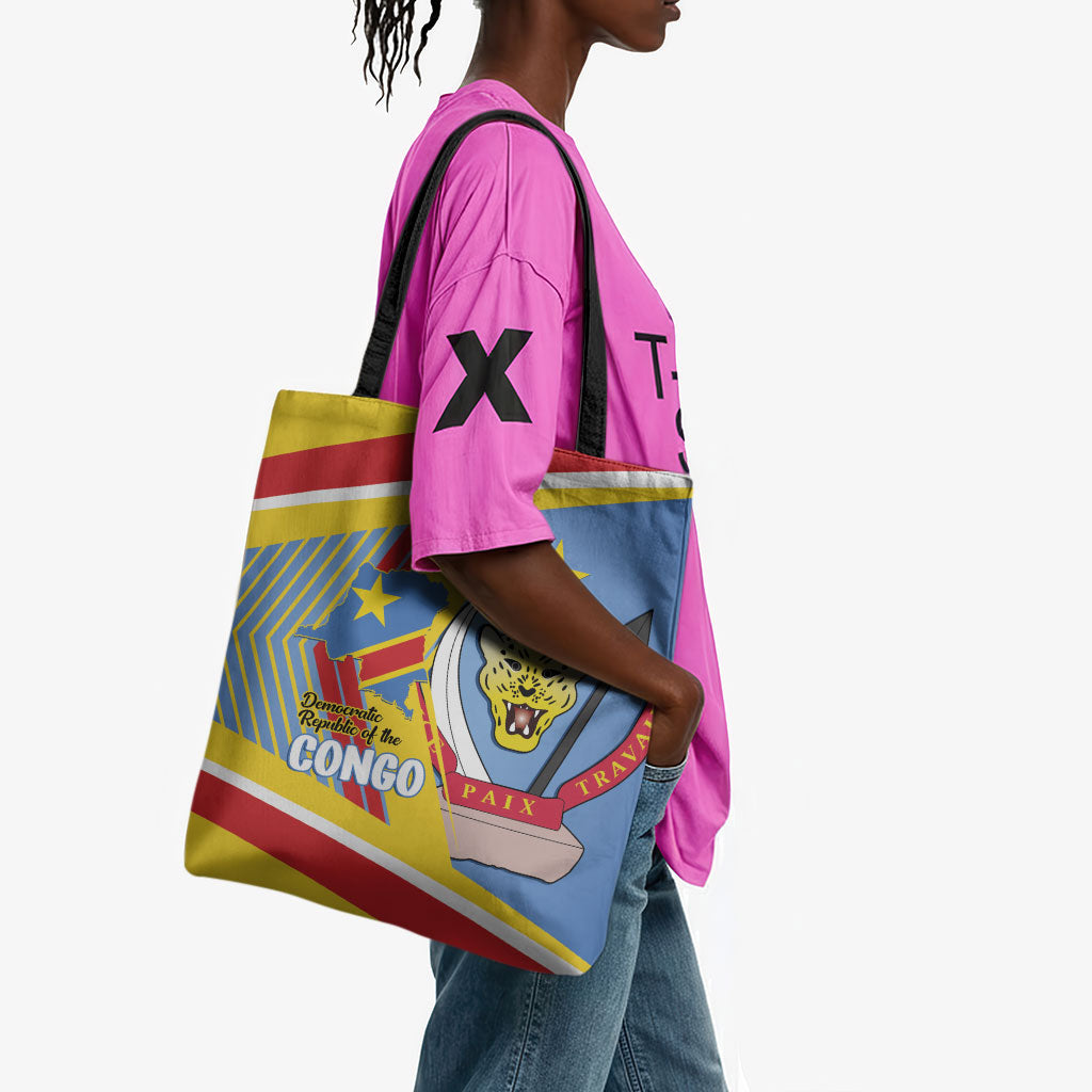 DR Congo Independence Day Tote Bag Congo-Kinshasa Coat Of Arms Style