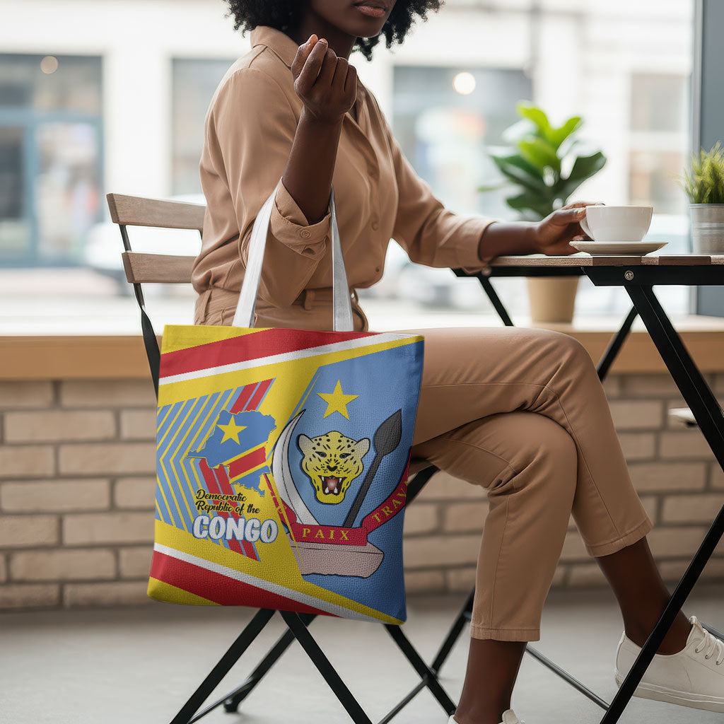 DR Congo Independence Day Tote Bag Congo-Kinshasa Coat Of Arms Style