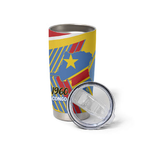DR Congo Independence Day Personalized Tumbler Cup Congo-Kinshasa Coat Of Arms Style