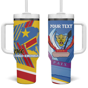 DR Congo Independence Day Personalized Tumbler With Handle Congo-Kinshasa Coat Of Arms Style