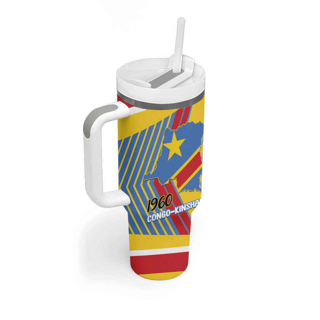 DR Congo Independence Day Personalized Tumbler With Handle Congo-Kinshasa Coat Of Arms Style
