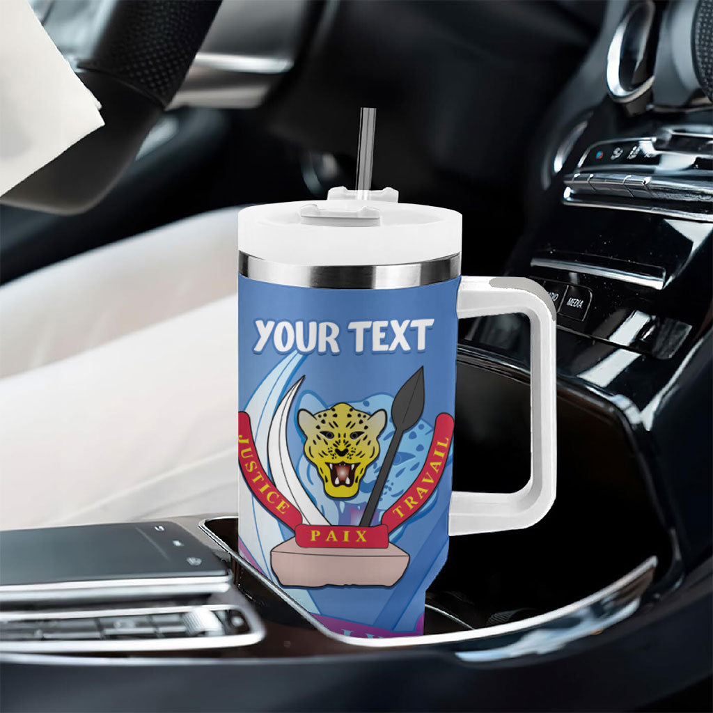 DR Congo Independence Day Personalized Tumbler With Handle Congo-Kinshasa Coat Of Arms Style
