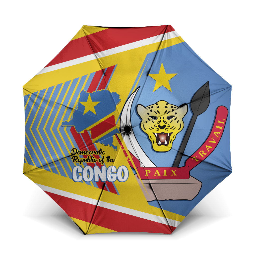 DR Congo Independence Day Umbrella Congo-Kinshasa Coat Of Arms Style