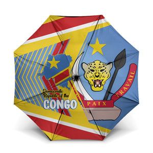 DR Congo Independence Day Umbrella Congo-Kinshasa Coat Of Arms Style
