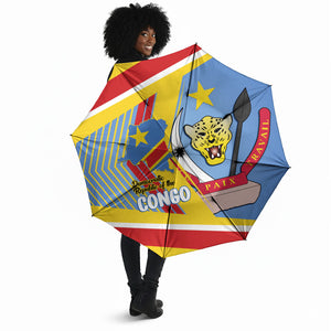 DR Congo Independence Day Umbrella Congo-Kinshasa Coat Of Arms Style