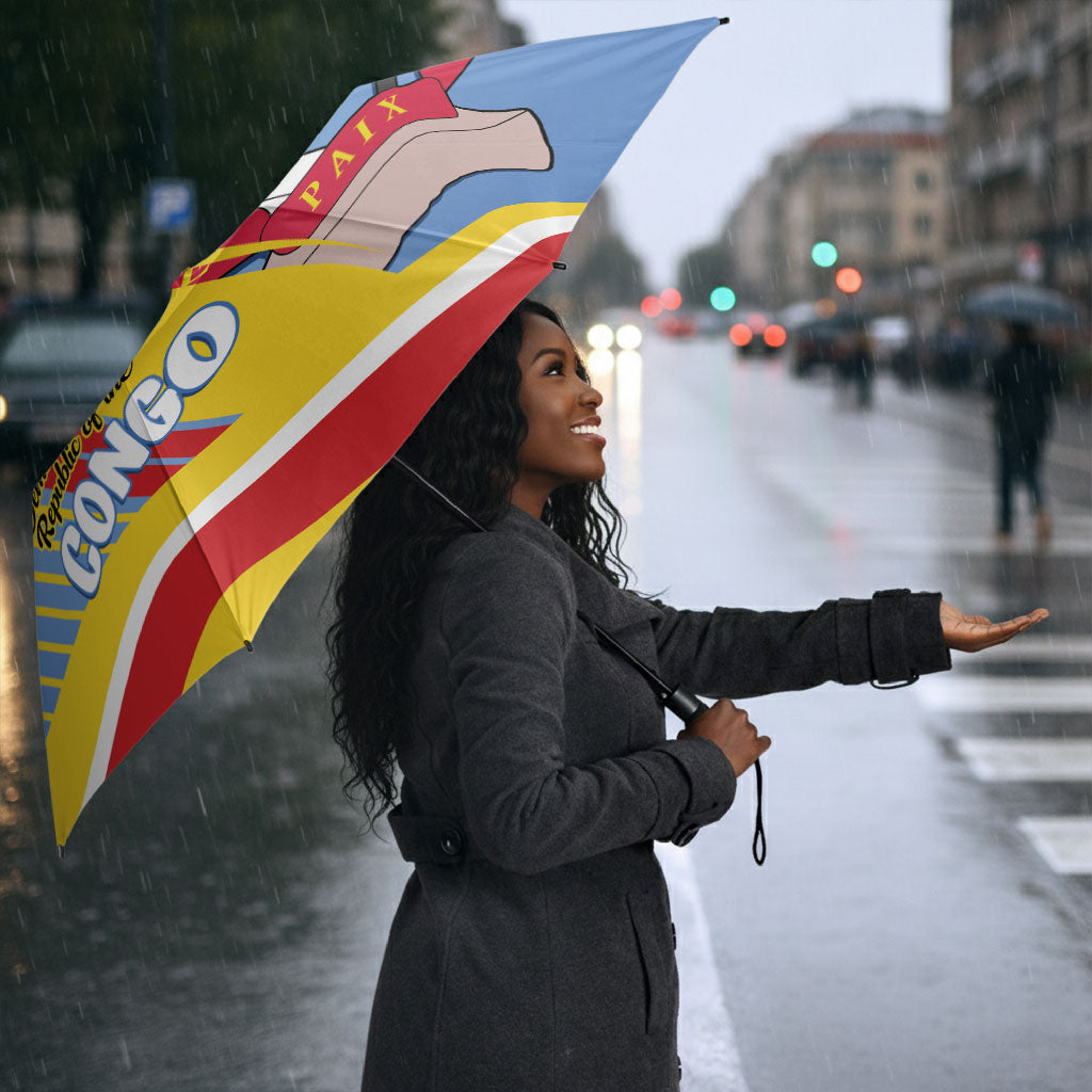 DR Congo Independence Day Umbrella Congo-Kinshasa Coat Of Arms Style