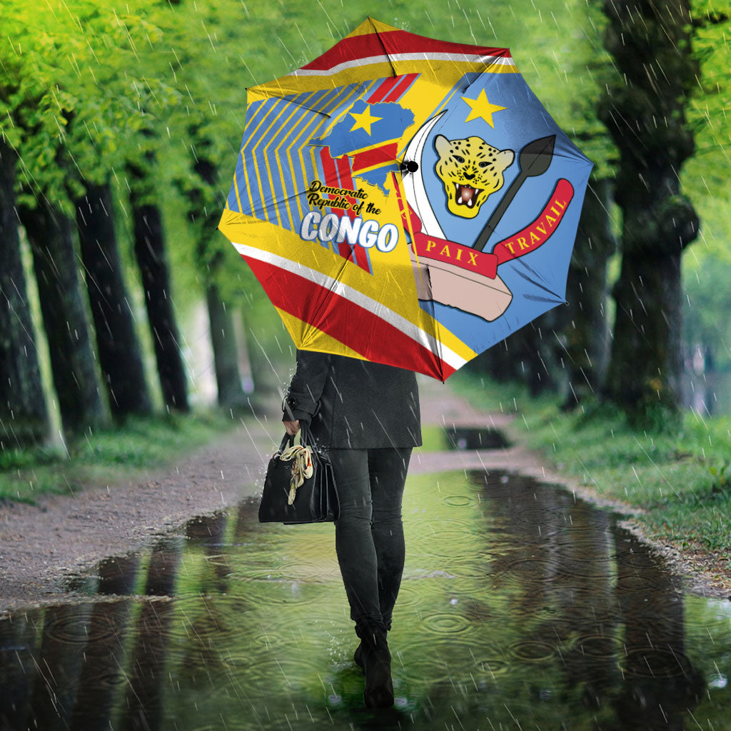 DR Congo Independence Day Umbrella Congo-Kinshasa Coat Of Arms Style