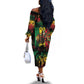 Jamaica Reggae Festival Off The Shoulder Long Sleeve Dress One Love Rastafari Culture - African Pride