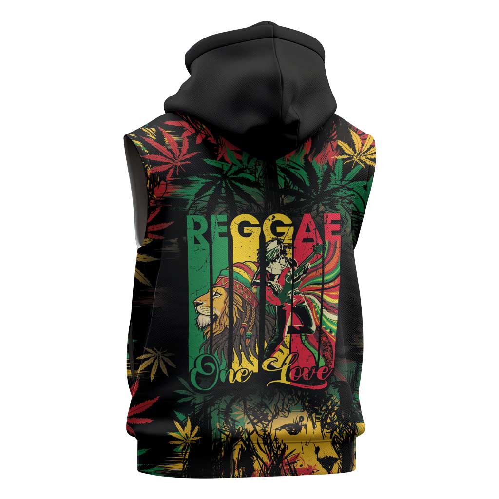 Jamaica Reggae Festival Sleeveless Zip Hoodie One Love Rastafari Culture - African Pride