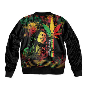 King Of Reggae Legend Bob Bomber Jacket Rasta Cannabis - African Pride