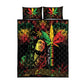King Of Reggae Legend Bob Quilt Bed Set Rasta Cannabis - African Pride
