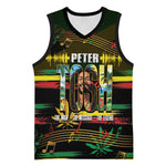 Jamaica Reggae Legend Tosh Basketball Jersey Cannabis Pattern LT14
