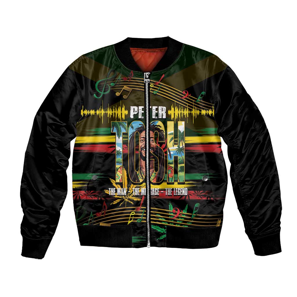 Jamaica Reggae Legend Tosh Bomber Jacket Cannabis Pattern - African Pride