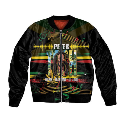 Jamaica Reggae Legend Tosh Bomber Jacket Cannabis Pattern - African Pride