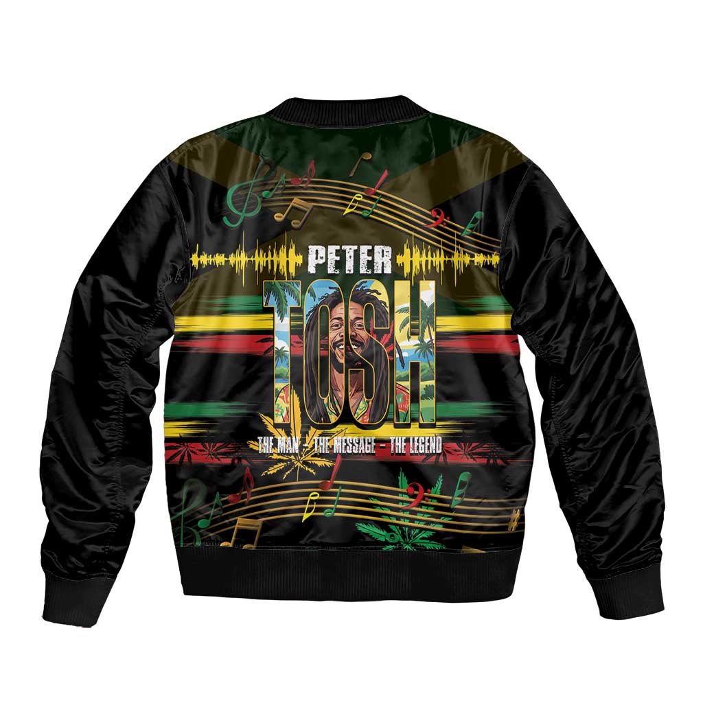 Jamaica Reggae Legend Tosh Bomber Jacket Cannabis Pattern - African Pride