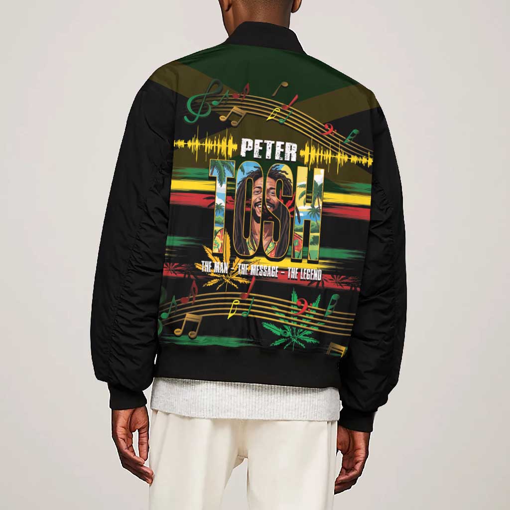 Jamaica Reggae Legend Tosh Bomber Jacket Cannabis Pattern - African Pride
