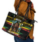 Jamaica Reggae Legend Tosh Leather Tote Bag Cannabis Pattern - African Pride