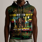 Jamaica Reggae Legend Tosh Sleeveless Zip Hoodie Cannabis Pattern - African Pride