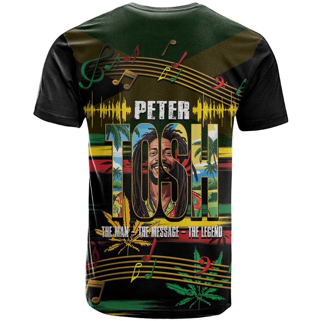 Jamaica Reggae Legend Tosh T shirt Cannabis Pattern - African Pride
