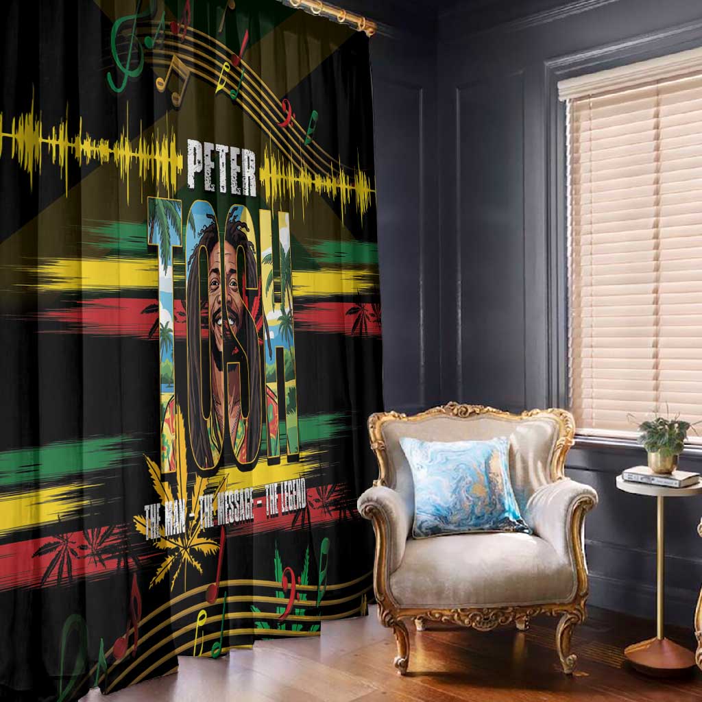 Jamaica Reggae Legend Tosh Window Curtain Cannabis Pattern - African Pride