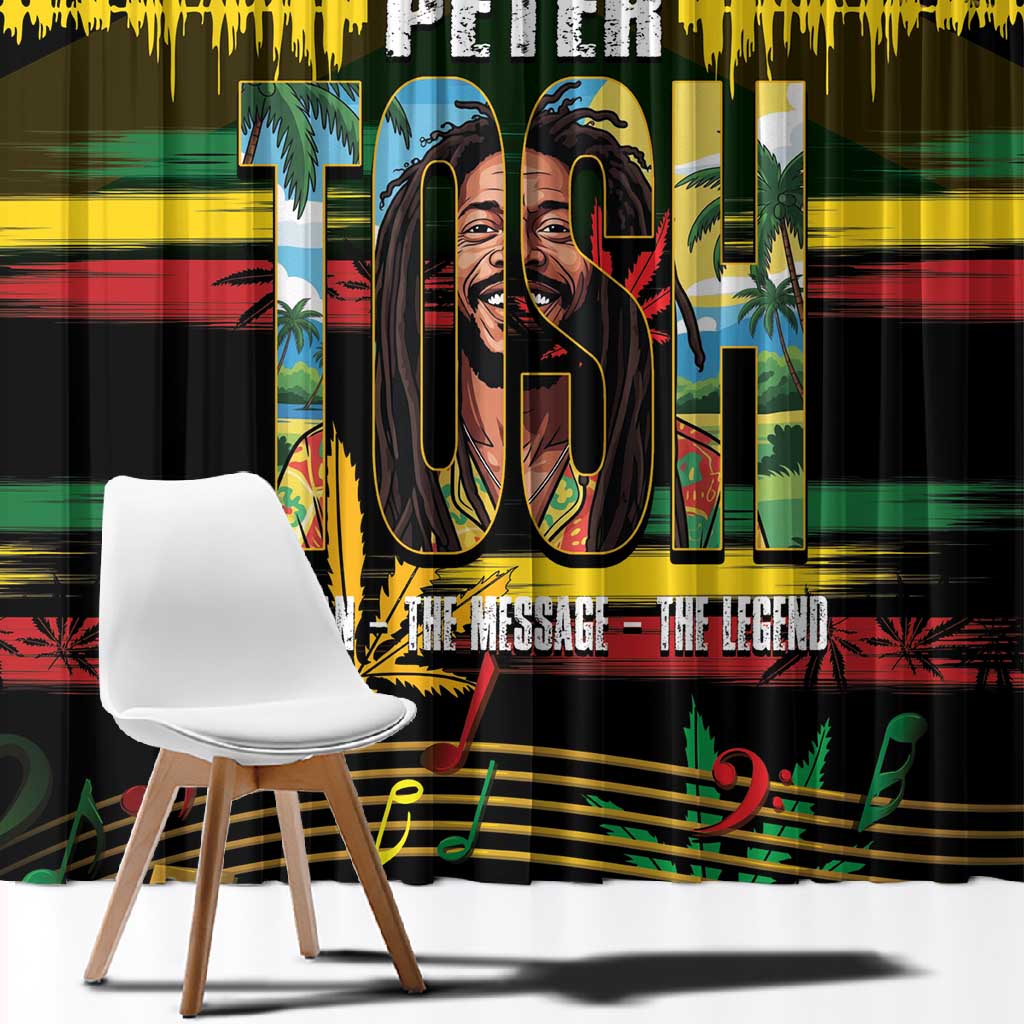 Jamaica Reggae Legend Tosh Window Curtain Cannabis Pattern - African Pride