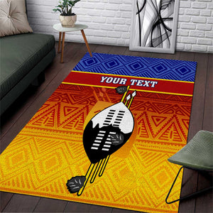 Personalised Eswatini Independence Day Area Rug Swaziland Nguni Shield Gradient African Pattern