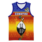 Personalised Eswatini Independence Day Basketball Jersey Swaziland Nguni Shield Gradient African Pattern LT14