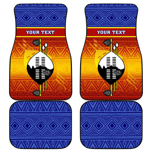 Personalised Eswatini Independence Day Car Mats Swaziland Nguni Shield Gradient African Pattern