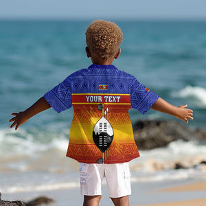 Personalised Eswatini Independence Day Kid Hawaiian Shirt Swaziland Nguni Shield Gradient African Pattern