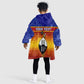 Personalised Eswatini Independence Day KId Wearable Blanket Hoodie Swaziland Nguni Shield Gradient African Pattern