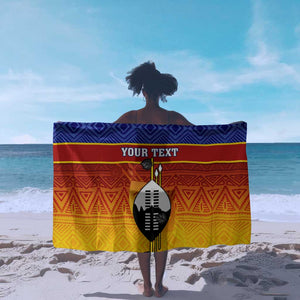 Personalised Eswatini Independence Day Sarong Swaziland Nguni Shield Gradient African Pattern